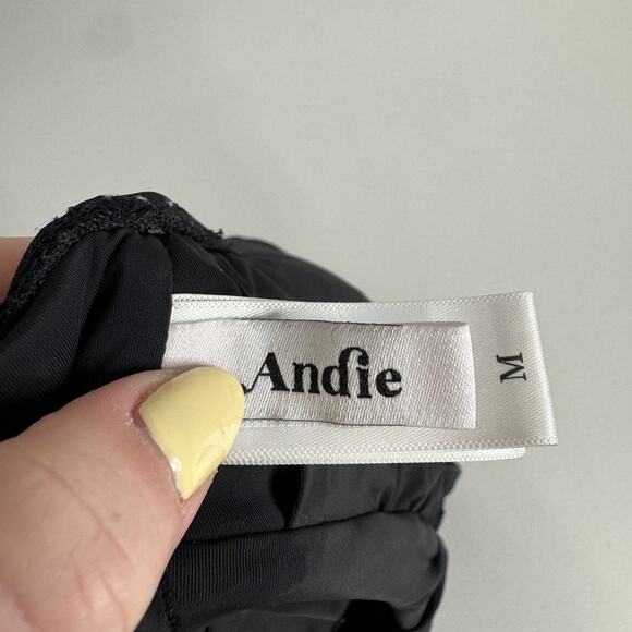 Andie One Piece Swimsuit Womens Medium Black Plunge V Neck Monique Bathing Suit - Picture 12 of 15